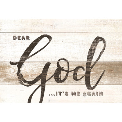 Dear God Wood - Wrapped Canvas Print