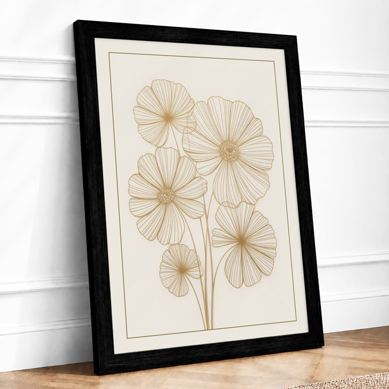 Delicate Florals Botanical - Framed Print, Black, A4 - 29.7 x 21.0 cm