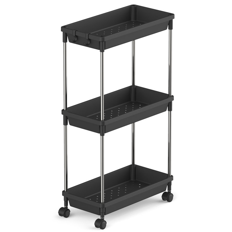 27.56cm H x 7.87cm W Utility Cart, Black