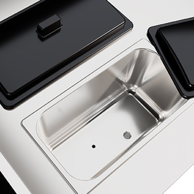 Machine à crème glacée commerciale, machine à crème glacée verticale de 2 200 W avec écran tactile ACL, 3 saveurs et débit de 5,8 à 8 gallons / heure, fonction de nettoyage automatique, trémies en acier inoxydable pour restaurant, casse-croûte, maison