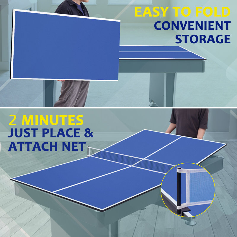 Ping Pong Table Top RayChee Foldable Conversion Top, 84" L x 47" W, Blue