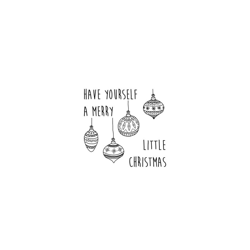 Have Yourself A Merry B&W by Orara Studio - Wrapped Canvas Print, 30.48cm H x 20.32cm W x 1.91cm D