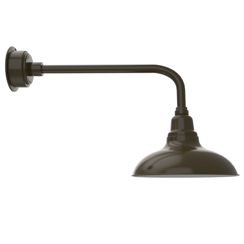 Luminaire de grange d’extérieur à del Idella, Bronze acajou, H 16 po x l 12 po x P 40 po