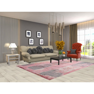 Tapis contemporain contemporain abstrait 6 x 9