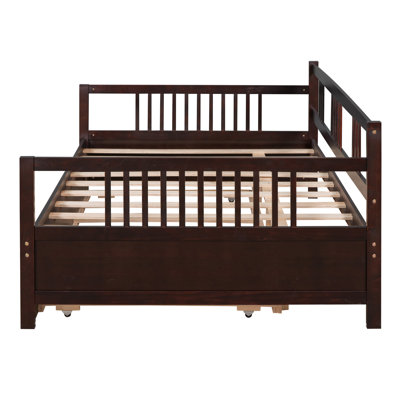 Daybed Wood Bed with Twin Size Trundle
