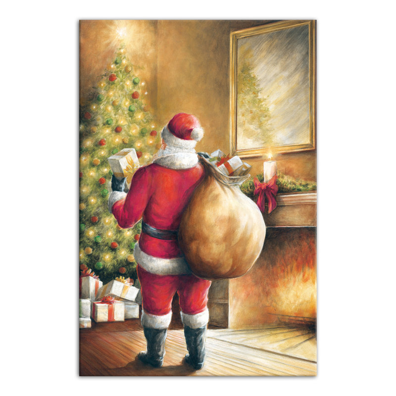 «Santa Toy Sack Scene», reproduction sur toile tendue