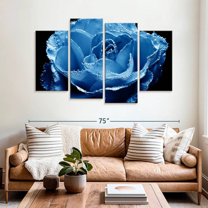 Harnek Misty Blue Rose, 42" H x 68" W