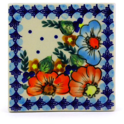 Butterfly Splendor 4.37'' x 4.37'' Hand Painted Ceramic Decorative Accent Tile