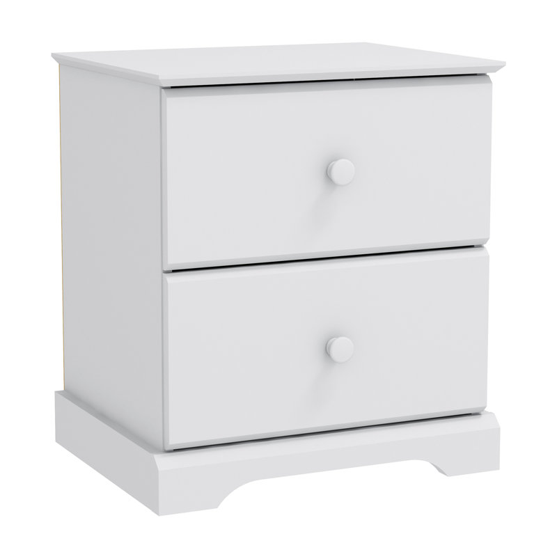 Table de chevet 2 tiroirs Ilmi, Blanc