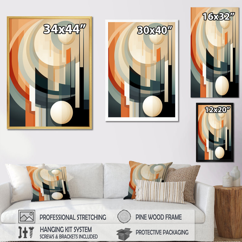 Vecteurs de vanille formes abstraites I - Décoration murale formes abstraites, Toile tendue, H 32 po x l 16 po x P 1 po