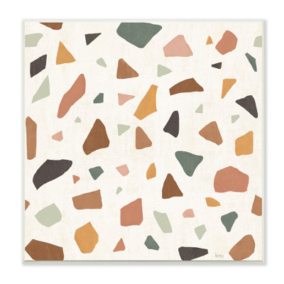 " Abstract Confetti Rock Shapes Neutral Brown Orange Grey " by Veronique Charron