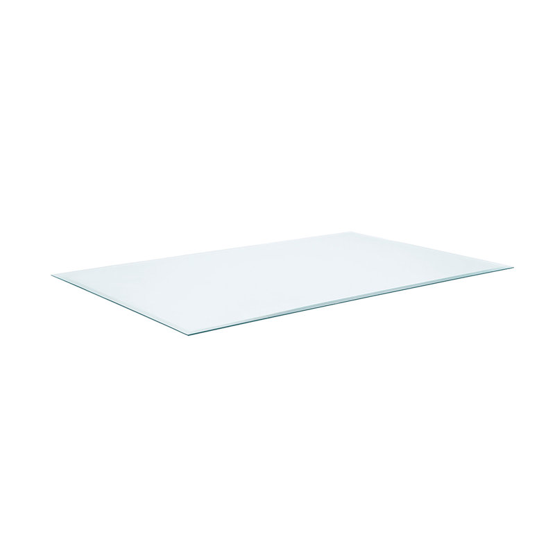 Finition contemporaine - Plateau rectangulaire en verre trempé transparent, H 0,24 po x L 60 po x l 36 po