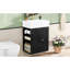 Meuble-lavabo de 20 pouces avec lavabo en céramique, armoire de rangement en panneau de fibres à densité moyenne avec tiroir, tablette latérale et poignée dorée - meuble-lavabo moderne pour les petites salles de bain-1865417373