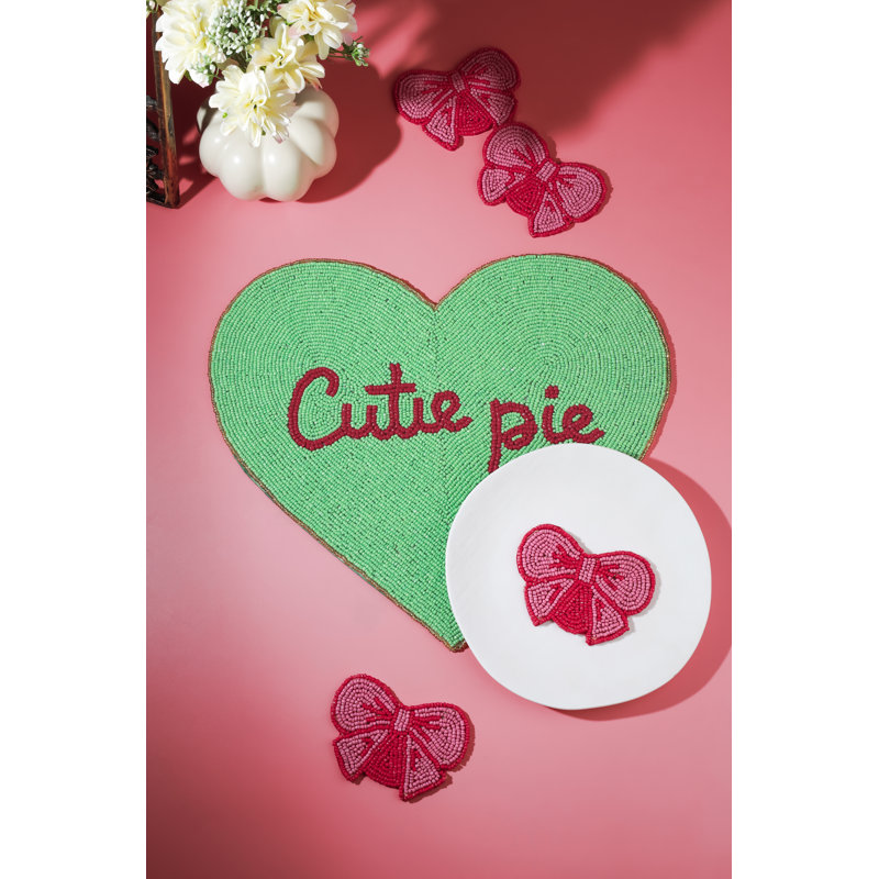 "Cutie Pie" Beaded Heart Placemat