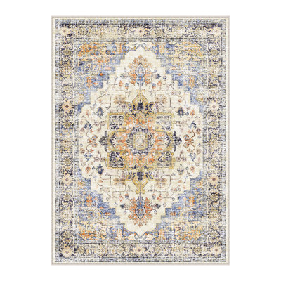 Elaine Washable Vintage  Fashion Rug for Living Room  with Non-Slip Backing