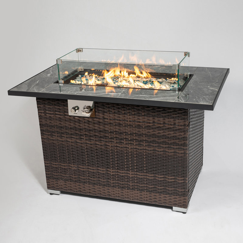 Outdoor Fire Pit Table, Propane Fire Table With Ceramic Tabletop