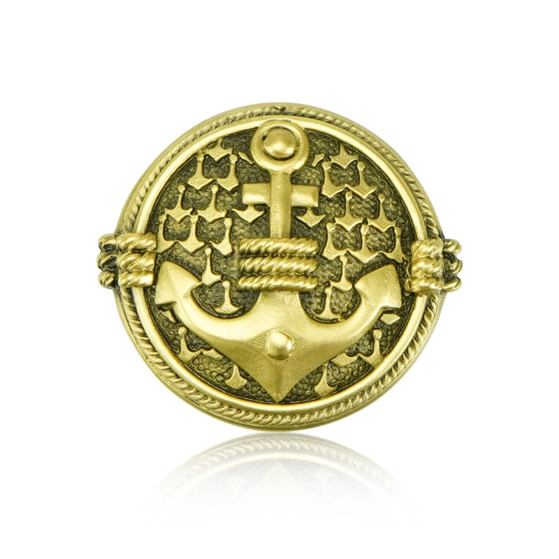 YACHT CLUB ANCHOR KNOB, Gold