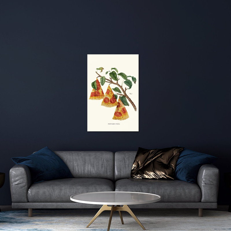 Motif de pizza sur verre acrylique, H 32 po x l 24 po x P 0,25 po