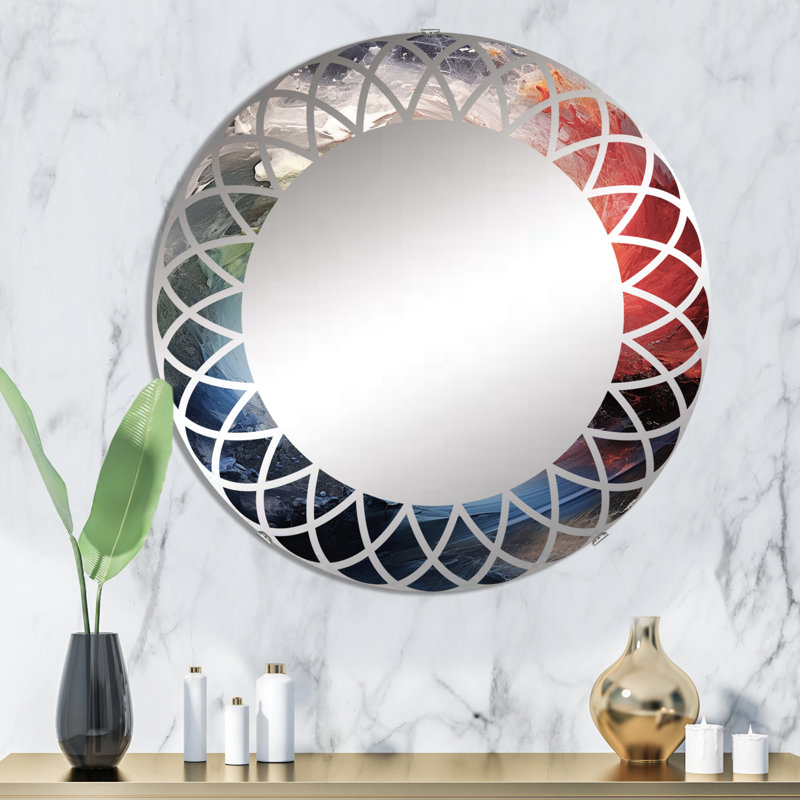 Berradi - Miroir mural rond, 32 po x 32 po
