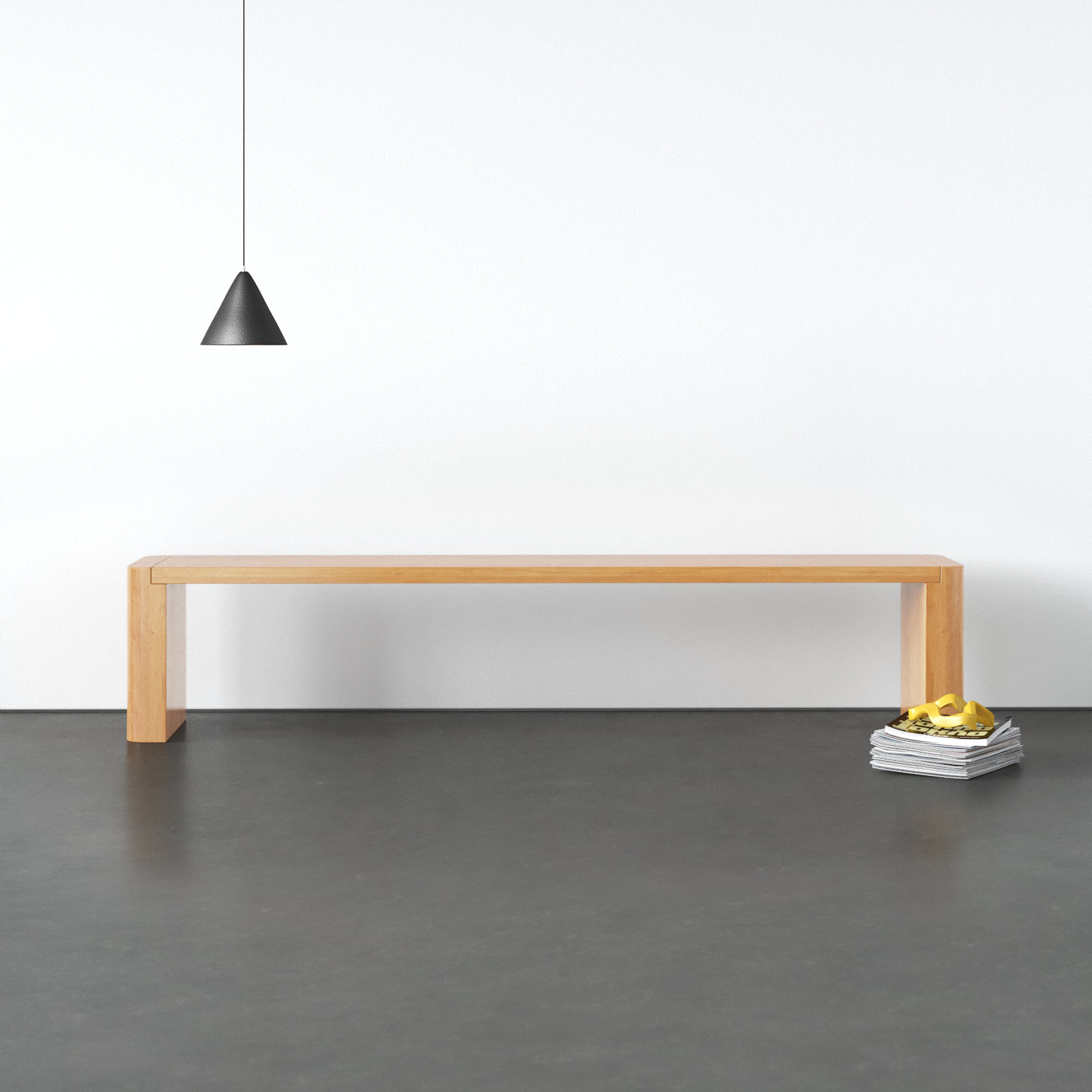 Channing 82" Dining Bench, 17" H x 82" W x 16" D, Natural