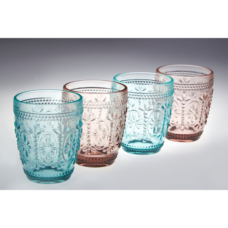 Lim 280ml Drinking Glass Set, Pink / Blue