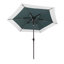 Parasol d'extérieur solaire à DEL 9 pi avec manivelle et inclinaison Spencer, parasol de marché en aluminium résistant à la décoloration, pavillon vert / blanc, mât brun foncé-2066580805
