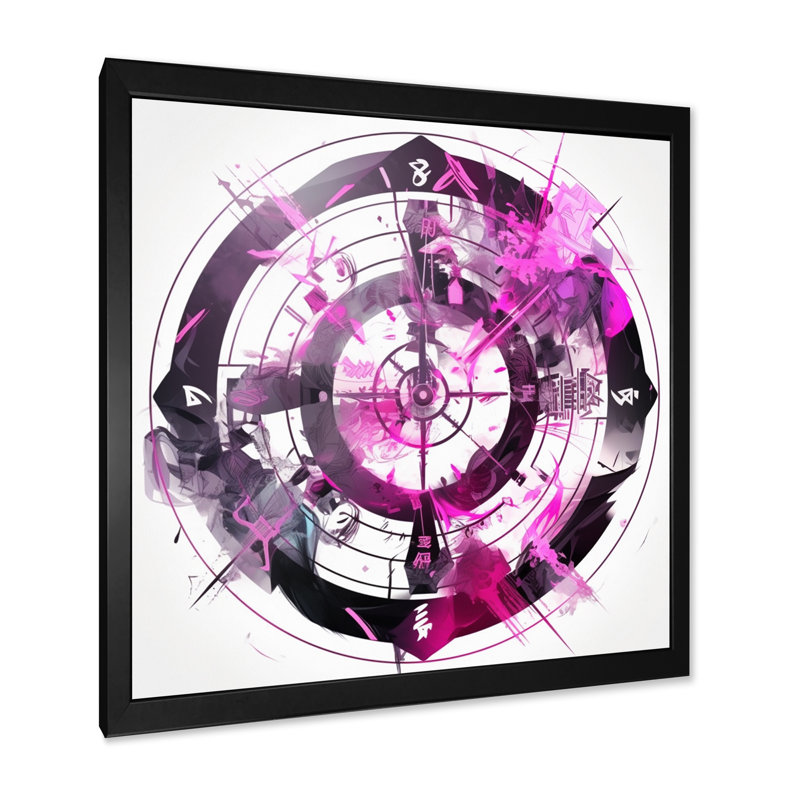 " Third Eye Purple Chakra Symbol I ", 30" H x 30" W x 1" D, Black Single Picture Framed