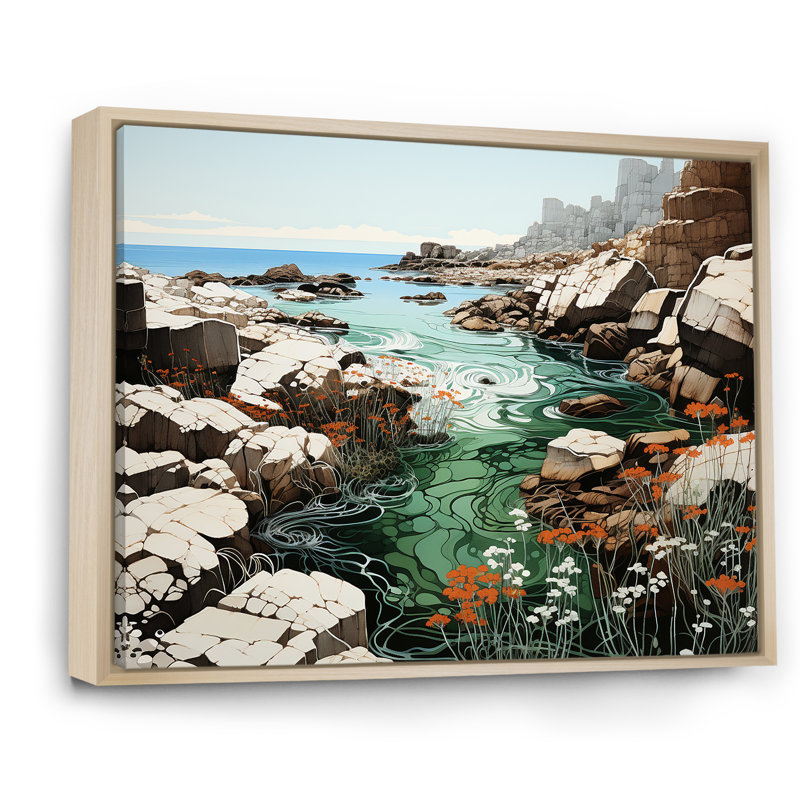 Paysage de plage sauvage II sur toile, Cadre naturel flottant, H 16 po x l 32 po x P 1 po