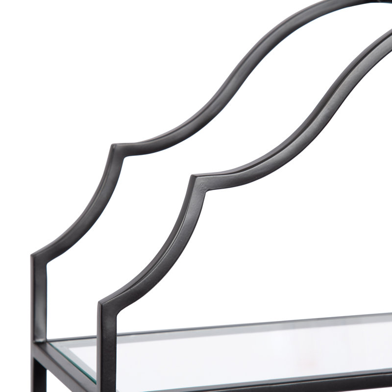 Leanna Ornate Tiered Wall Storage Shelf, Black