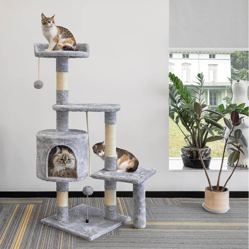 112cm H Cat Tree, Grey