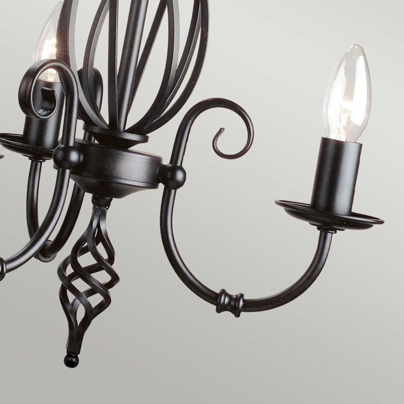 Wannamaker 3 - Light Candle Style Chandelier, Black