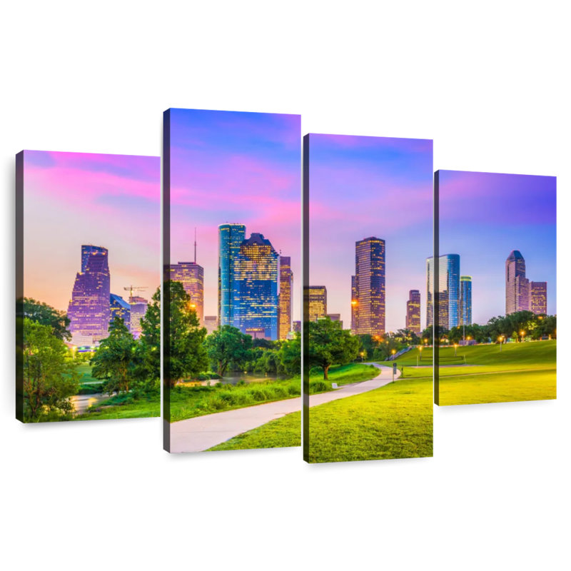 Horizon du centre-ville de Sireci à Houston, H 32 po x l 52 po