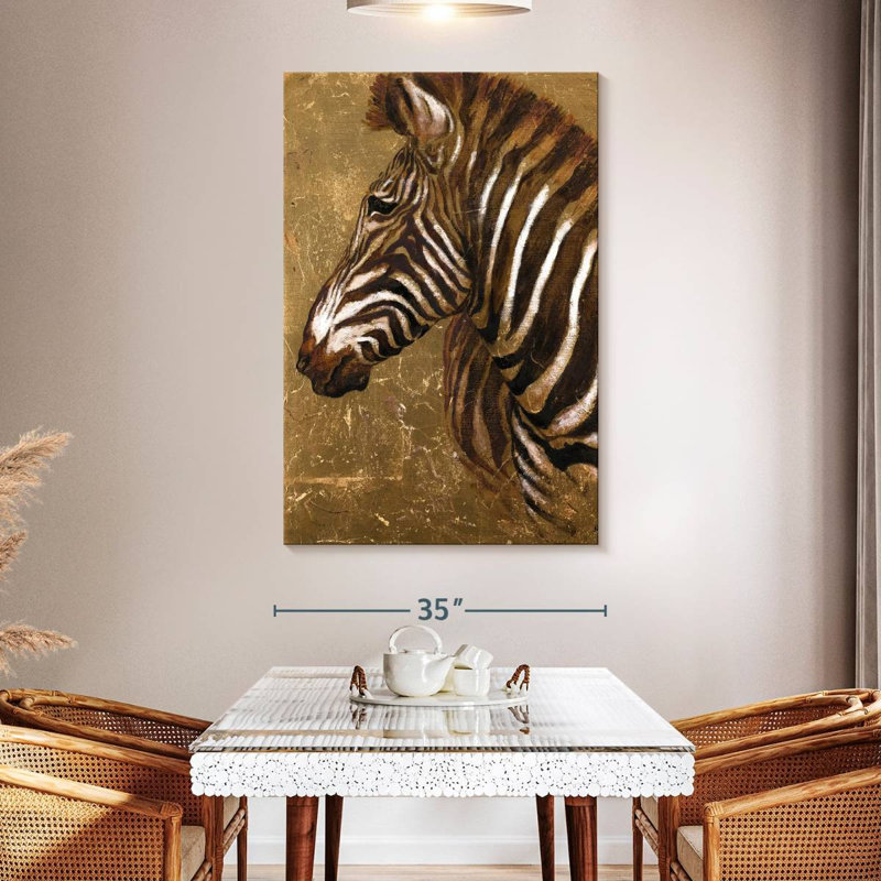 Brampt Gold Zebra I, 51" H x 34" W