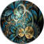 «Symmetric Blue Gold Fractal Flower», impression-35122385-35122389