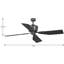Ventilateur de plafond standard à 4 pales de 56 po avec télécommande Vandangle-1510409956