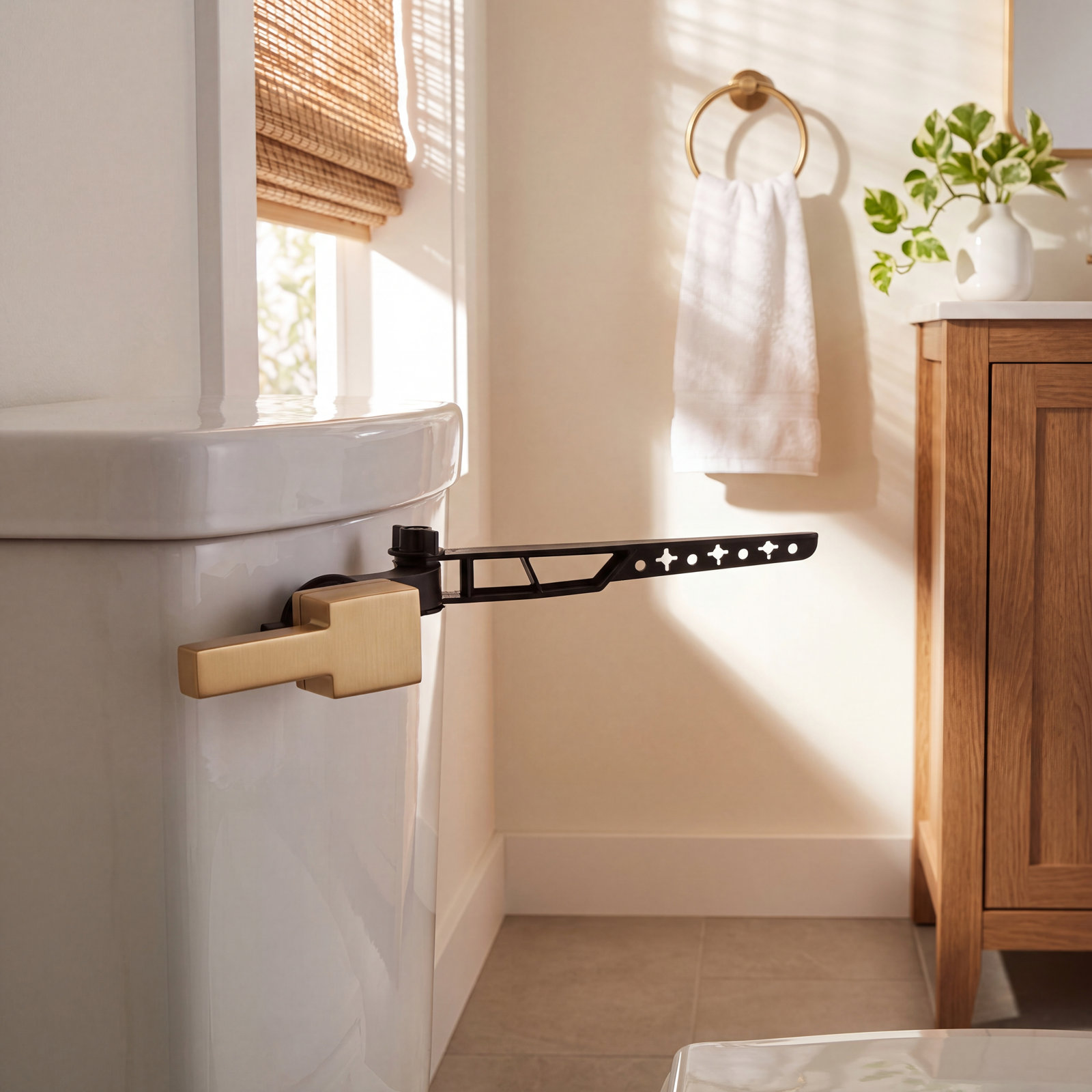 Vero Toilet Trip Lever, Brilliance Champagne Bronze