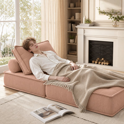 Canapé modulaire de 33,4 pouces, monoplace, double couche multi-combinaison, tissu doux pour la peau, bricolage convenant aux salons, salles d'étude, chambres à coucher et autres espaces.