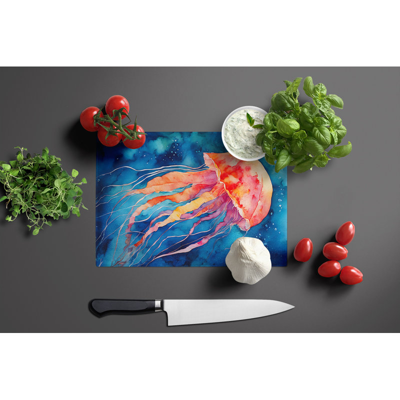 Jellyfish Glass Cutting Board Large