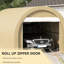 Tente d'abri d'auto 10 pi x 16 pi - acier galvanisé, auvent en PE, pour voiture, bateau, cadre de garage portatif en acier beige, outils,