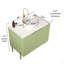 Meuble-lavabo de salle de bain 30 po avec lavabo, meuble de rangement autoportant avec 2 portes, lavabo rond en céramique avec motif en pierre et comptoir de Carrare, sans robinet