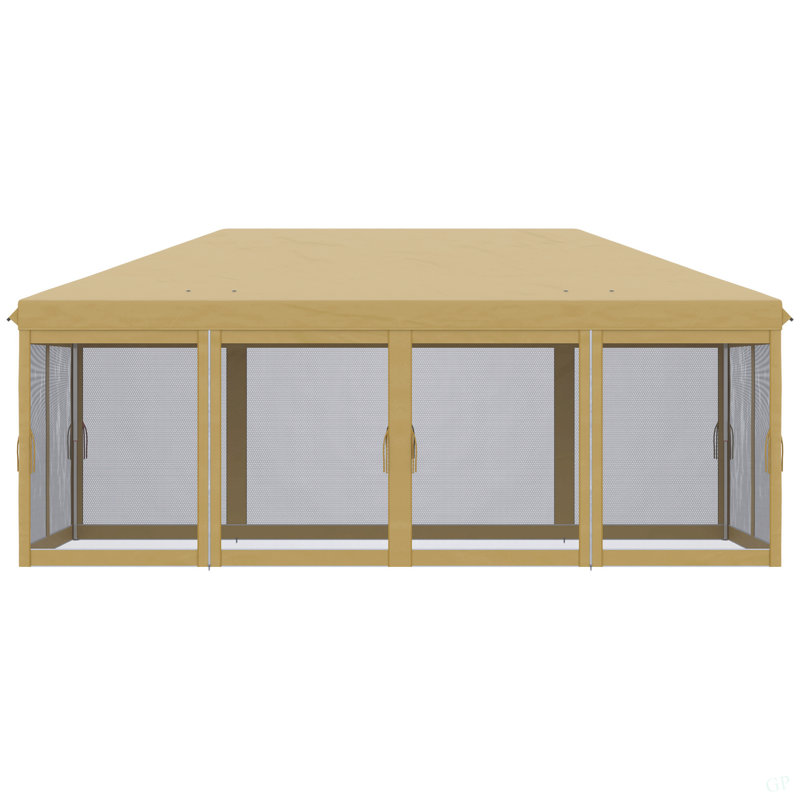 Tente avec auvent Pop Up Outsunny, Beige