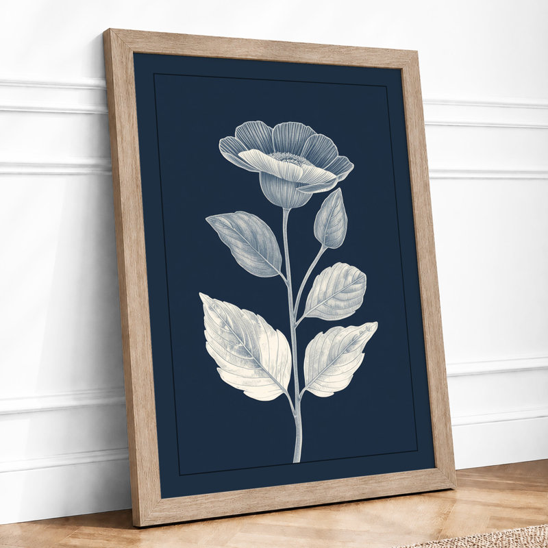 Delicate Bloom Study Botanical - Framed Print, A2 - 59.4 x 42.0 cm, Oak
