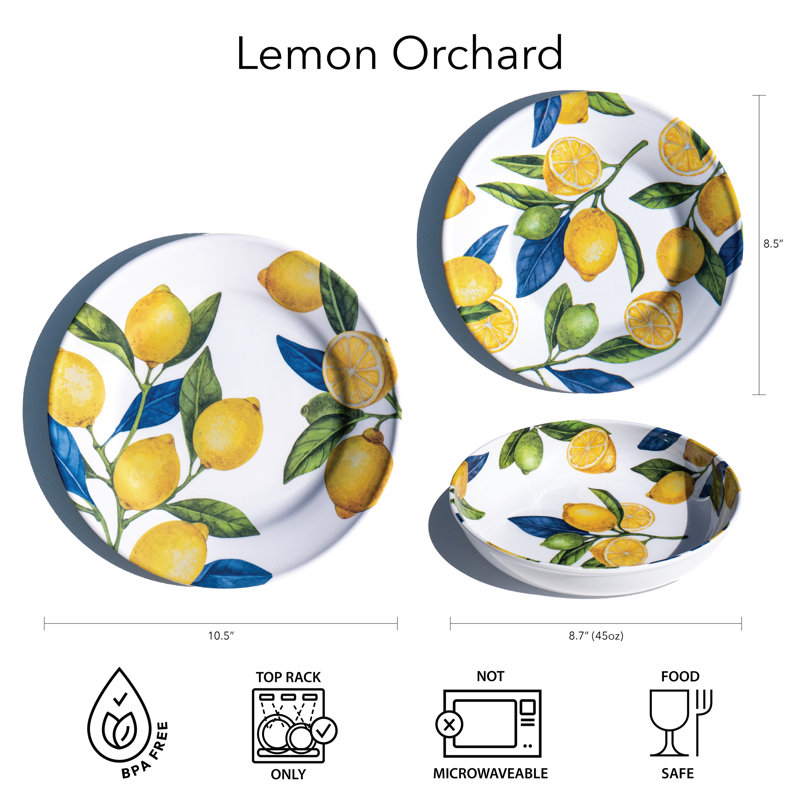 Assiette à salade en mélamine NewWave de Lemon Orchard - jaune - 8,5 po