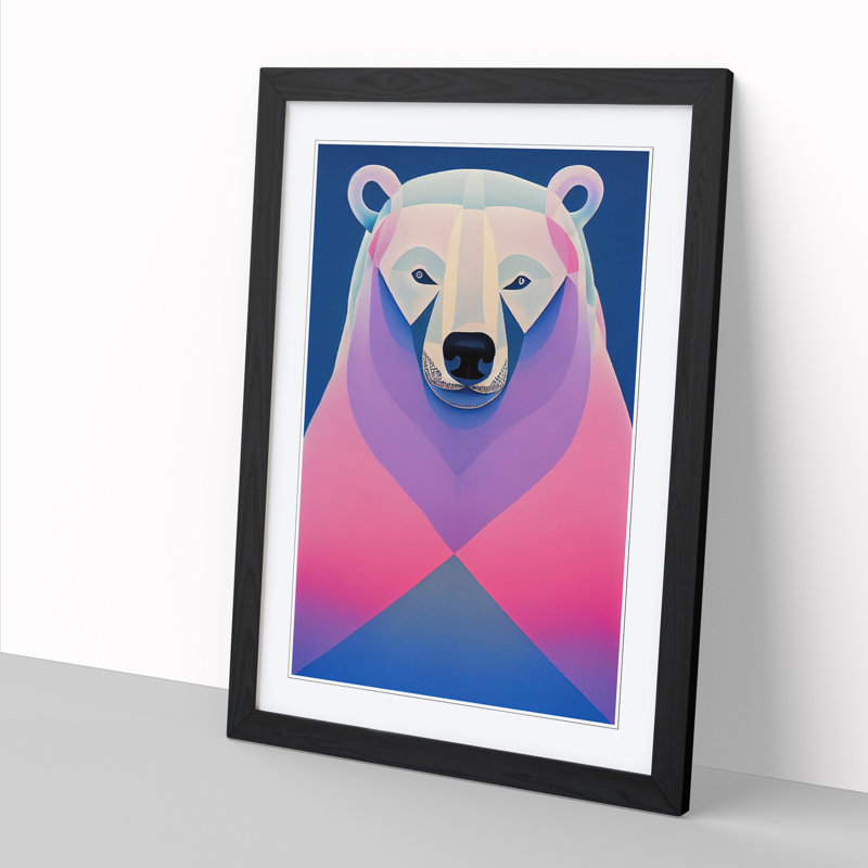 Polar Bear Painting Vol.3 - Picture Frame Print, Black, 64cm H x 46cm W x 2cm D
