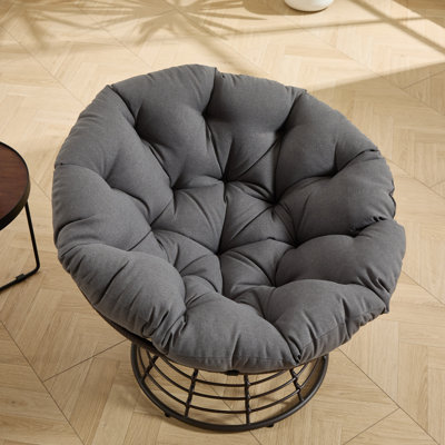 Ergonomic Swivel Accent Chair, Steel Rattan Modern Design For Living Room