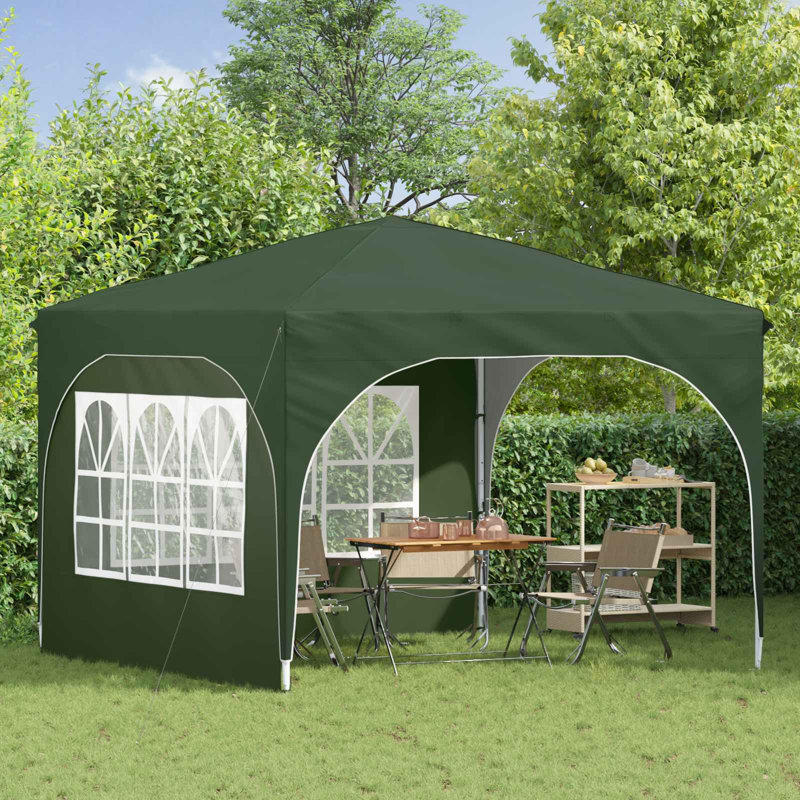 Vidaxl Pop-Up Party Tent 210D Oxford With Silver Coating, 290cm W x 290cm D, Green
