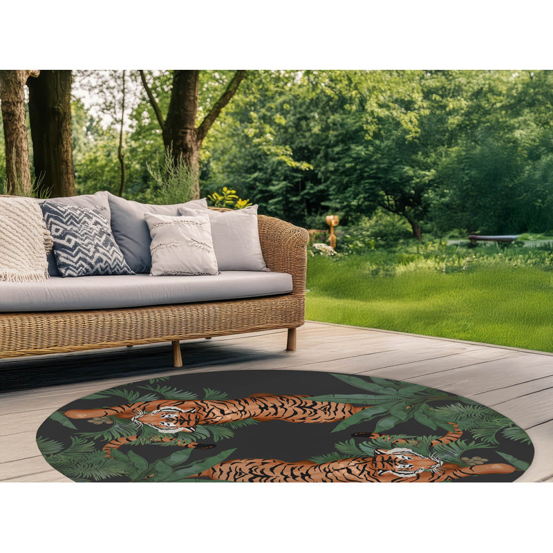 Tapis extérieur Rumble In the Jungle, Rond 5 pi