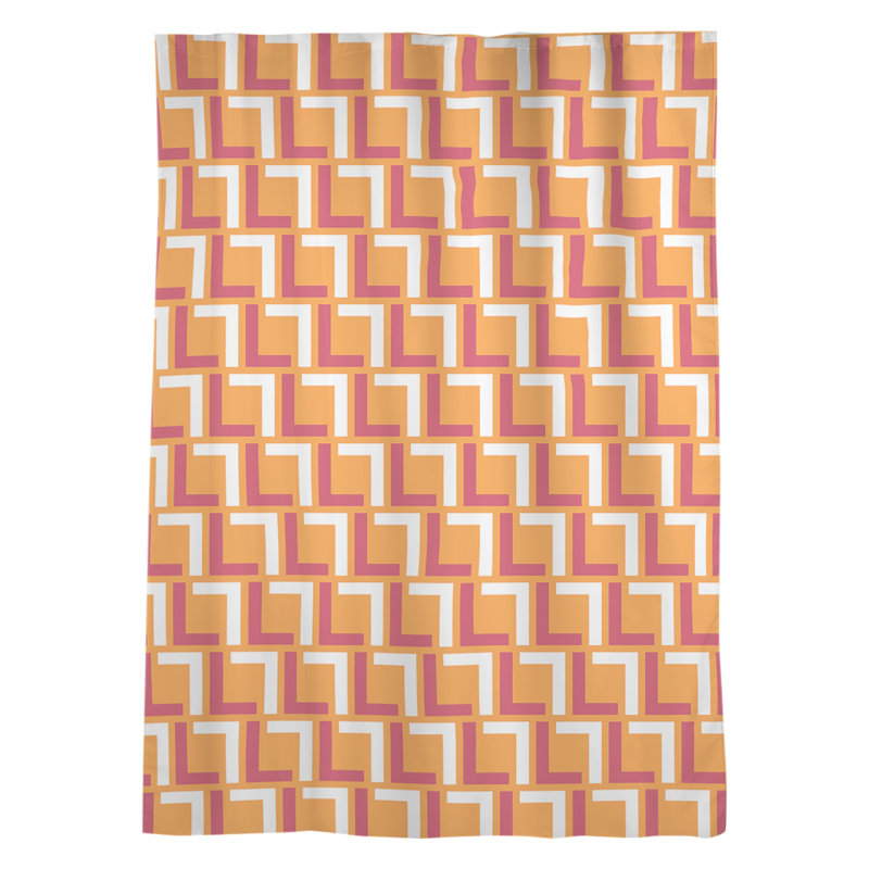 Rideau diaphane avec passe-tringle Tampa Bay, Orange; rouge; blanc