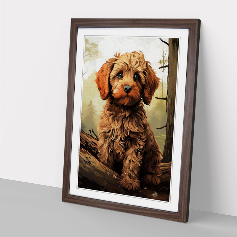 Single Picture Frame Print on Wood, Walnut Framed, 46cm H x 34cm W