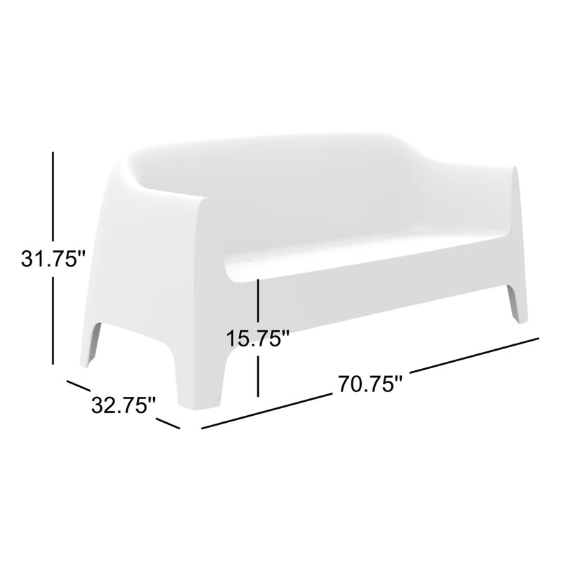 Solid 71'' Outdoor Sofa, Black